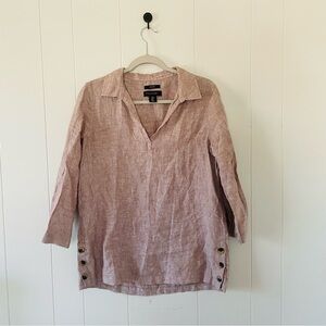 Tahari Blush Button-Accent Blouse